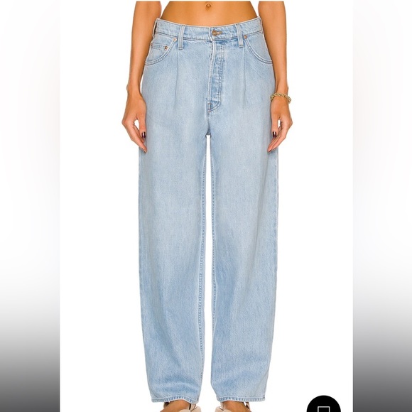 MOTHER | SNACKS! The Pleated Fun Dip Puddle Jeans NWT Retail $228 - Picture 2 of 11